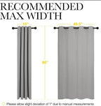 NICETOWN Silver Grey Room Darkening Curtain Panels 86" Long - Image 7