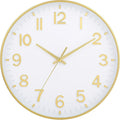 HZDHCLH White and Gold Wall Clocks Battery Operated 12 inch Silent Non Ticking by HZDHCLH