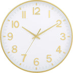 HZDHCLH White and Gold Wall Clocks Battery Operated 12 inch Silent Non Ticking by HZDHCLH