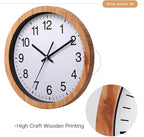 NUOVO 10 Inch Wooden Round Wall Clock Silent & Non-Ticking Retro Wall Clock - Image 3