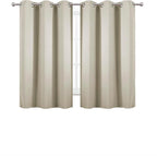 LEMOMO Light Beige Blackout Curtains 42 x 54 Inch Length Set of 2 Panels - Image 2