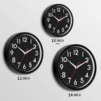 DAXSMY Wall Clock Black Battery Operated 10 Inch Simpel Silent Non Ticking - Image 3