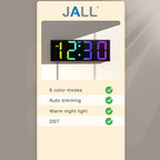 JALL 12'' Large Digital Wall Clock, Big LED Number Dispaly, RGB Colors - Image 8