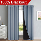 NICETOWN Blackout Curtains 80 inches Long, Vintage Blue, 2 Pieces, Full Light - Image 2