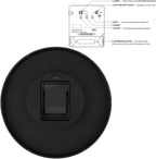 Foxtop Atomic Wall Clock Battery Operated Round Analog Modern Black Wall Clock - Image 9