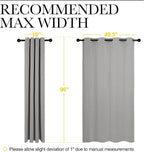 NICETOWN Silver Grey Room Darkening Curtain Panels 96" Long - Image 7