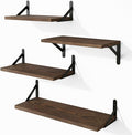 YGEOMER Floating Shelves for Wall, Different Sizes Dark Carbonized Pine Wall by YGEOMER