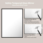 LOAAO 22"X30" Black Rectangle Bathroom Mirror Wall, Matte Black Aluminum Alloy - Image 5