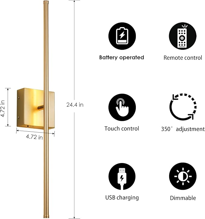KARTOOSH Battery Operated Wall Sconces - Image 5