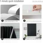 Thermal Blackout Curtains with Self-Adhesive Tape, No Rod No Drill Easy Install - Image 4