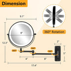 DECLUTTR Wall Mounted Lighted Makeup Mirror, 3 Color Lights, Touch Dimmable - Image 5