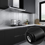 practicalWs 15.7" x393.7" Black Wallpaper Self Adhesive and Removable Peel and - Image 3