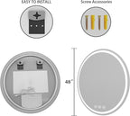 LED Bathroom Mirror 48 Inch Round Bathroom Mirror - Image 4