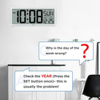 WallarGe Backlight Digital Wall Clock Battery Operated - - Image 9