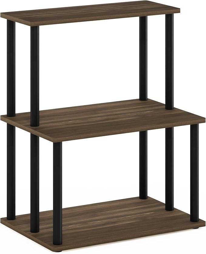 Furinno Turn-N-Tube 3-Tier Toolless Kitchen Storage Shelf, Columbia Walnut/Black - Image 5