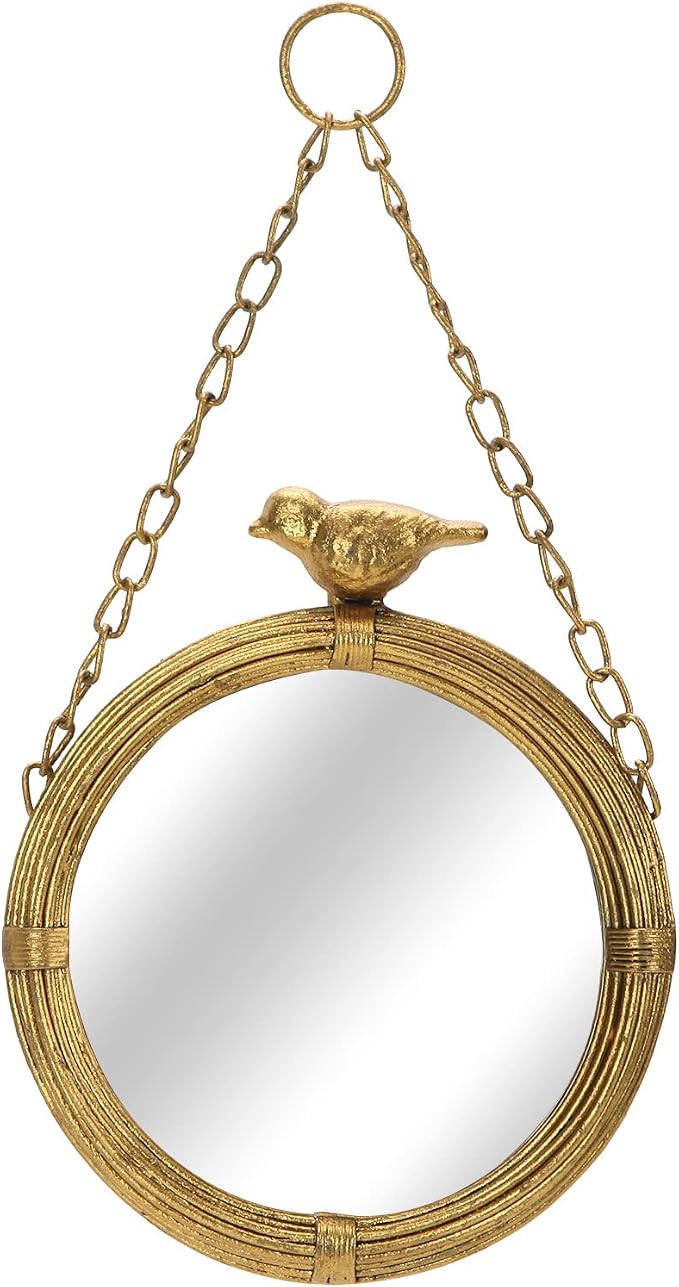 NIKKY HOME 6.7 Inch Decorative Small Hanging Mirrors Vintage Round Metal Framed by NIKKYHOME