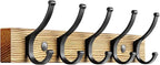 Optish Coat Rack Wall Mount, 16.5 Inches Wood Coat Hooks Wall Mount, Wall Coat by Optish