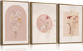 KISSFOX 3 Piece Framed Wall Art Botanical Wall Decor Pink Flower Pictures by KISSFOX