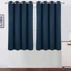 LEMOMO Blackout Curtains 66 x 54 Inch Long Navy Blue Curtains Set of 2 Panels by Lemomo