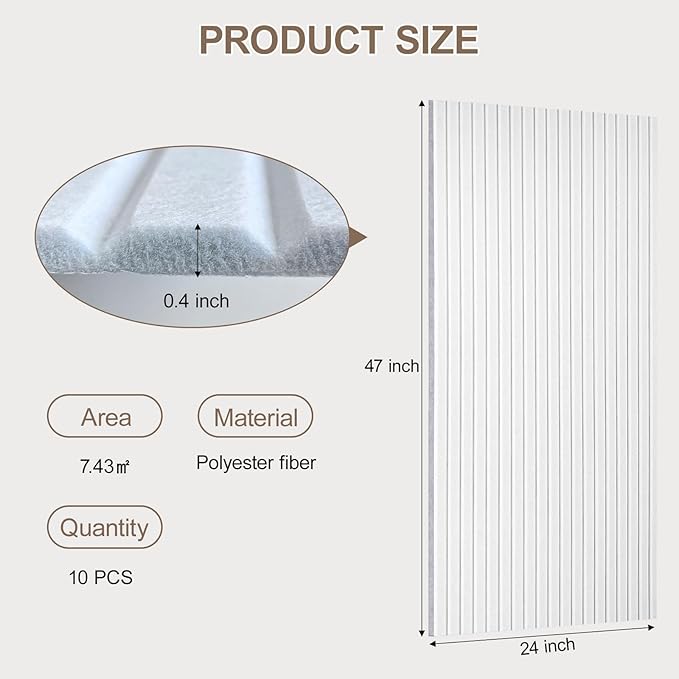 10 Packs Acoustic Panels, Large 47" X 24" X 0.38" Soundproof Wall Panels - Image 4