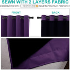 NICETOWN 100% Blackout Curtain Panels, Thermal Insulated Black Liner Curtains - Image 4