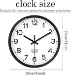 XNM 8 Inch Small White Classic Wall Clock - Image 5