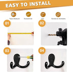 25 Pack Coat Hooks Wall Hooks for Hanging, Heavy Duty Double Prong Metal Hook - Image 7