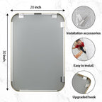 20x30 Inch Gold Bathroom Mirror, Brushed Gold Metal Framed Rectangular Mirror - Image 5