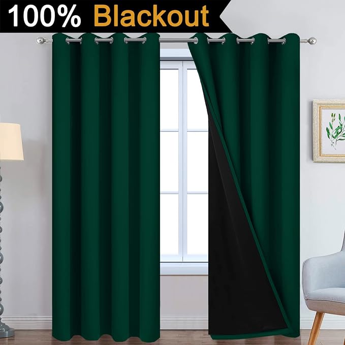 Yakamok 96 Inch Length 100% Blackout Curtains - Image 2