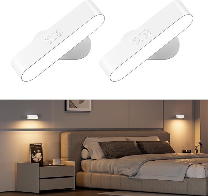 Hensam Battery Operated Wall Sconces, Wireless LED Wall Sconce Set of Two by Hensam