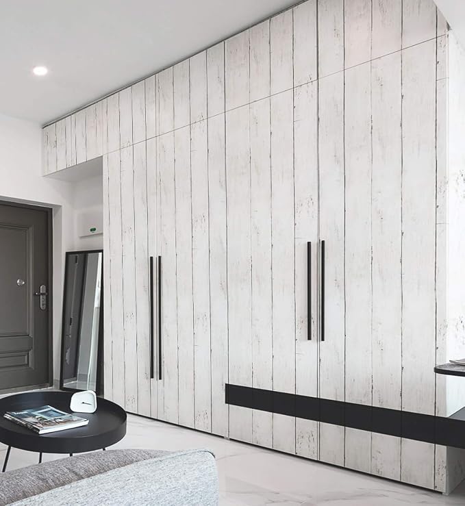 CiCiwind 118” x17.7” Wood Wallpaper Peel and Stick White Wood Wall Paper - Image 4