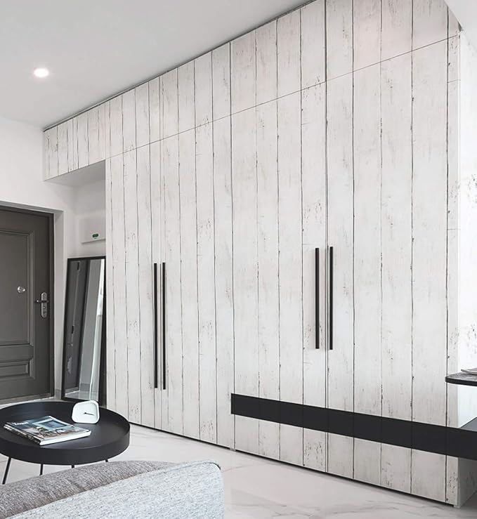 CiCiwind 393"X17.7"Wood Peel and Stick Wallpaper White Wood Wallpaper Self - Image 5
