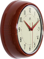 Infinity Instruments LTD. Retro 9 inch Silent Sweep Non-Ticking Mid Century - Image 2