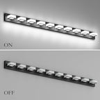 Ralbay 66inch Matte Black Bathroom Vanity Lights Metal Acrylic LED Modern Black - Image 5