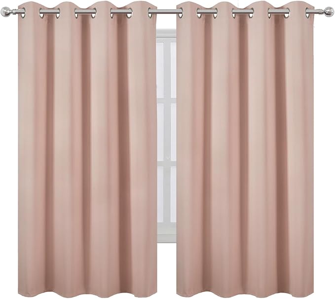 LEMOMO Blush Blackout Curtains 52 x 63 Inch Length/Set of 2 Curtain - Image 2