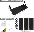 Forbena Black Floating Shelves Bathroom Set of 3, Wooden Wall Book Shelves - Image 3