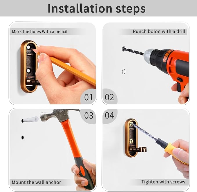 4PCS Foldable Wall Hooks, Flip Down Design - Image 7