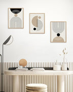HesenDot Unframed Abstract Geometric Line Wall Art Set of 3, 12x16in Boho Mid - Image 4