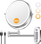 Auxmir 1X/30X Wall Mounted Lighted Makeup Mirror, Touch Dimmable 3 Color Light by Auxmir