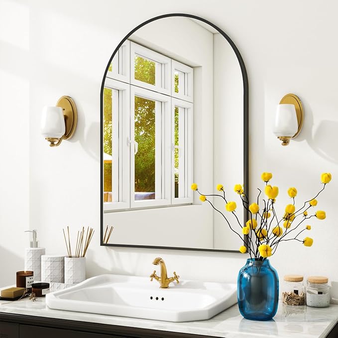 VooBang Arched Wall Mirror, 24 x 36 inch Arch Bathroom Mirror, Wall Mounted - Image 6