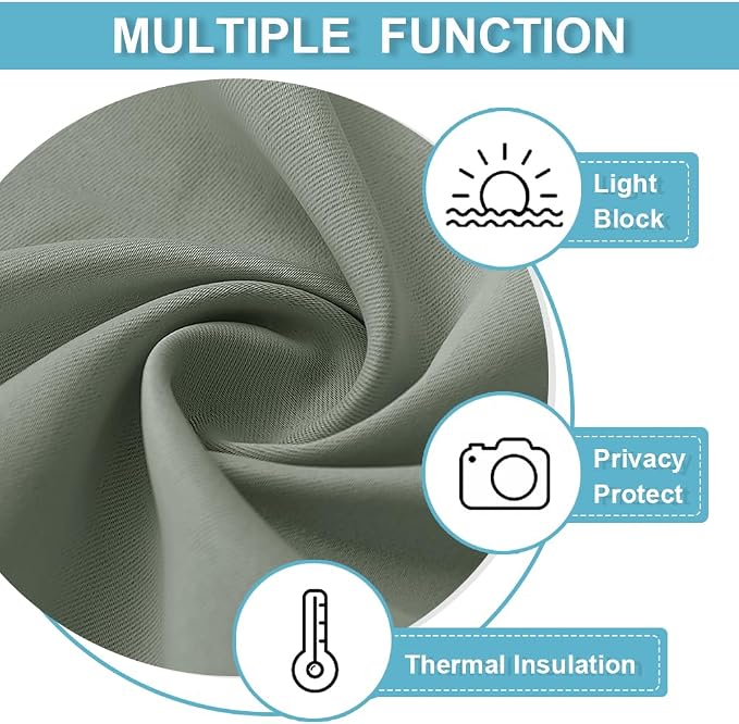 RYB HOME Short Curtains for Bedroom Kitchen, Vertical Room Darkening Drapes - Image 7