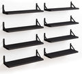 Fixwal Floating Shelves, Width 4.7in Rustic Wood Wall Shelves Set of 8 by Fixwal