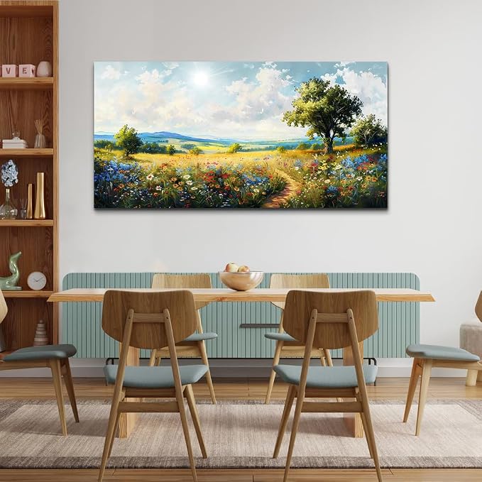 hyidecorart Nature Field Scenery Abstract Painting Large Wall Art - Image 5