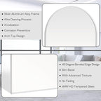 24" x 36" Silver Arched Mirror, Modern Aluminum Alloy Metal Frame, Arch - Image 4