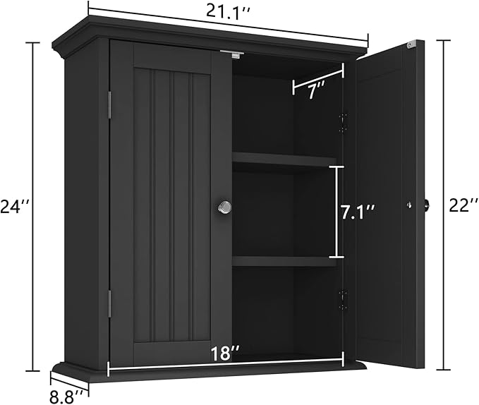 ChooChoo Bathroom Wall Cabinet, Over The Toilet Space Saver Storage Cabinet - Image 3