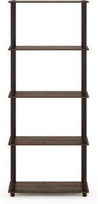 Furinno TURN-N-TUBE Storage Shelves, 5-Tier Book Shelf, Corner Shelf, Toolless - Image 6