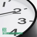 Wall Clock 12Inch White-Black Modern Simple Quartz Decorative Clock Non-Ticking - Image 6