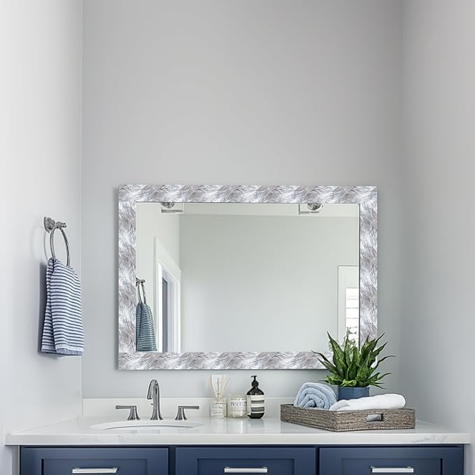 HOMETITUTE Wallpaper Border Peel and Stick Marble Silver Texture Decorative - Image 6