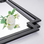 Black Decorative Mirror for Wall Decor, Contemporary Bathroom Mirror Above Sink - Image 2