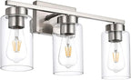 3-Light Bathroom Vanity Light, Modern Brushed Nickel Wall Lights - Image 2